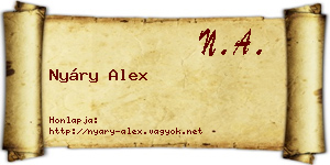 Nyáry Alex névjegykártya